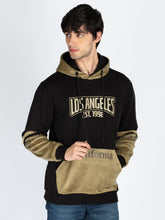 Mens Colorblocked Full Sleeve Hooded Sweatshirt